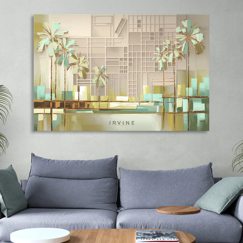 Irvine Urban Landscape Living Room - Canvas Wall Art