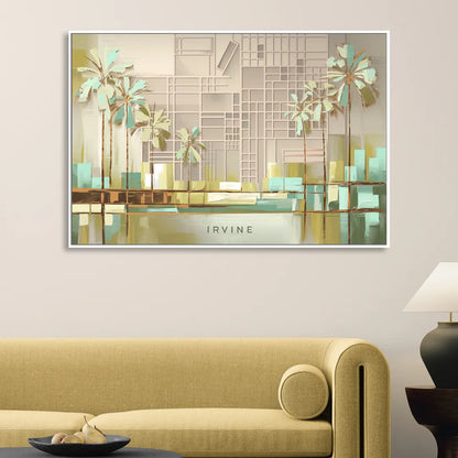 Irvine Urban Landscape Sitting Room - White Canvas Wall Art