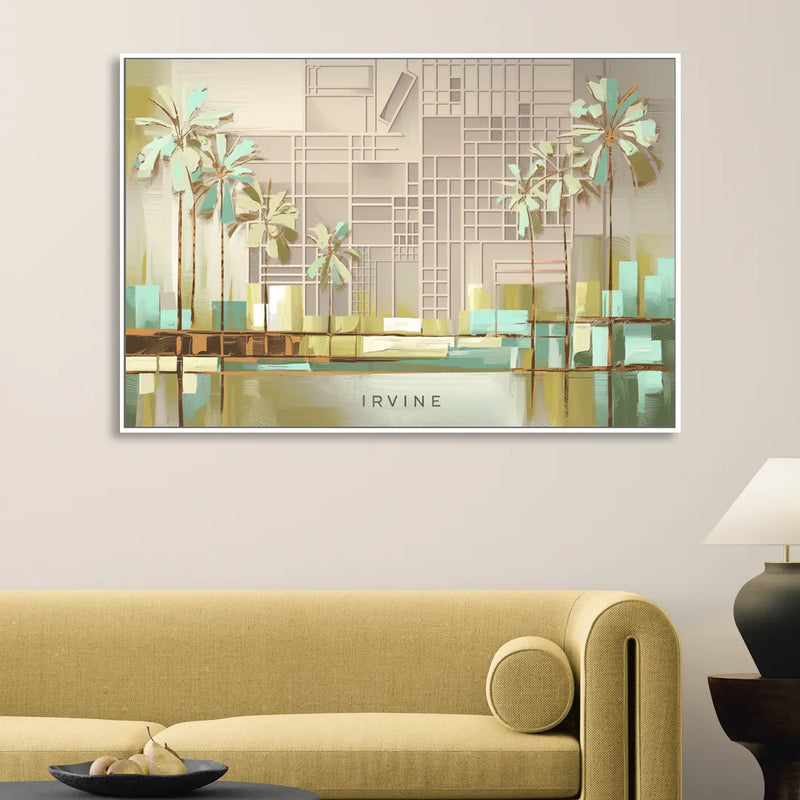 Irvine Urban Landscape Sitting Room - White Canvas Wall Art