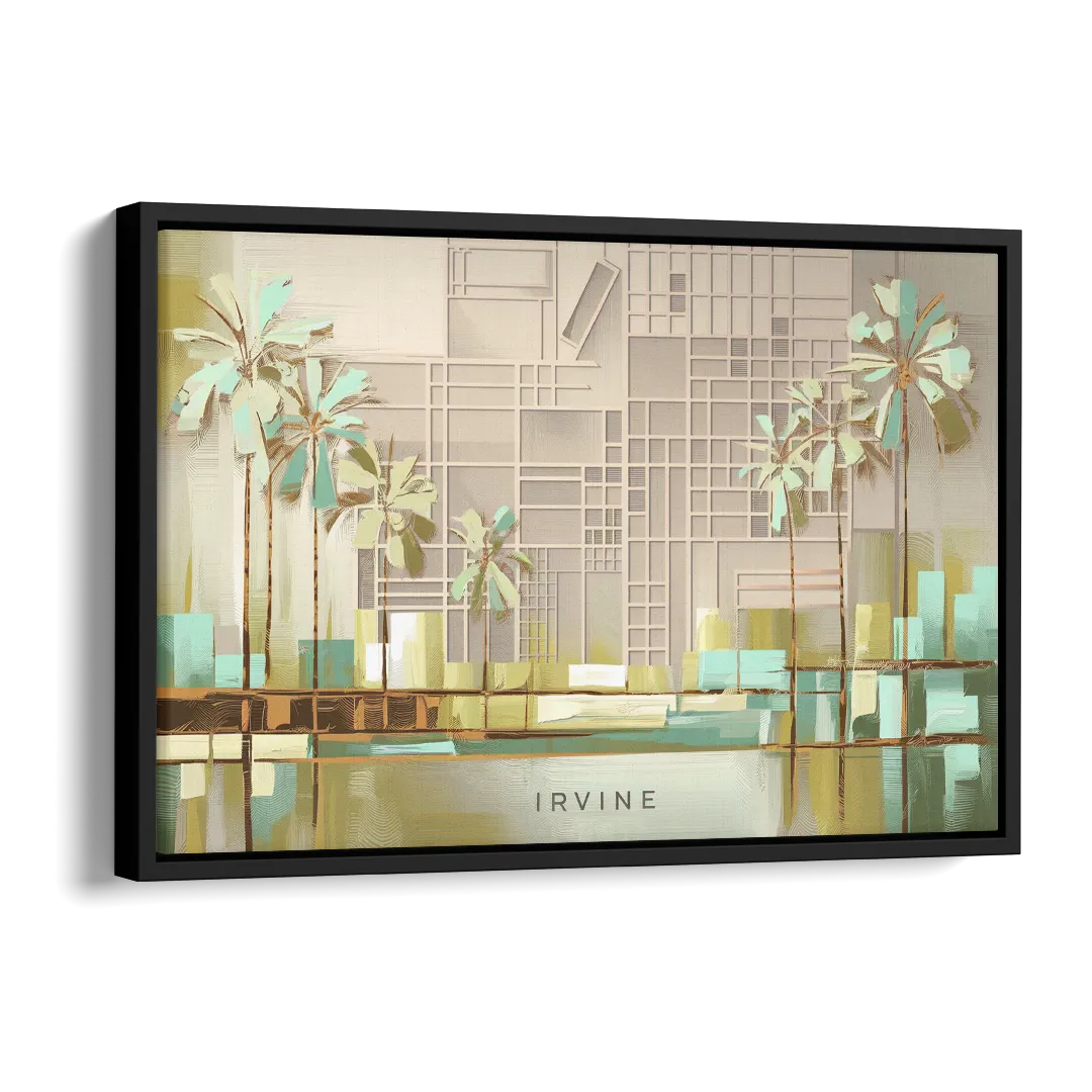 Irvine Urban Landscape Side - Black Canvas Wall Art