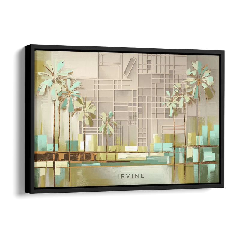 Irvine Urban Landscape Side - Black Canvas Wall Art