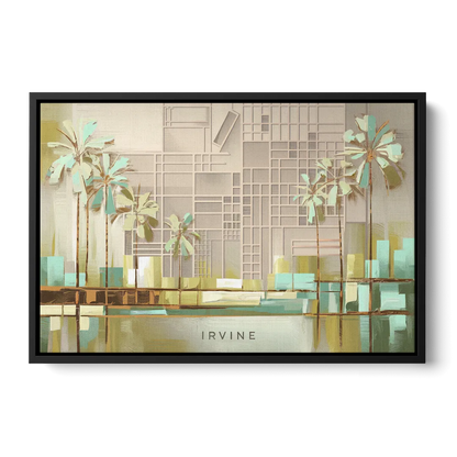 Irvine Urban Landscape Front - Black Canvas Wall Art