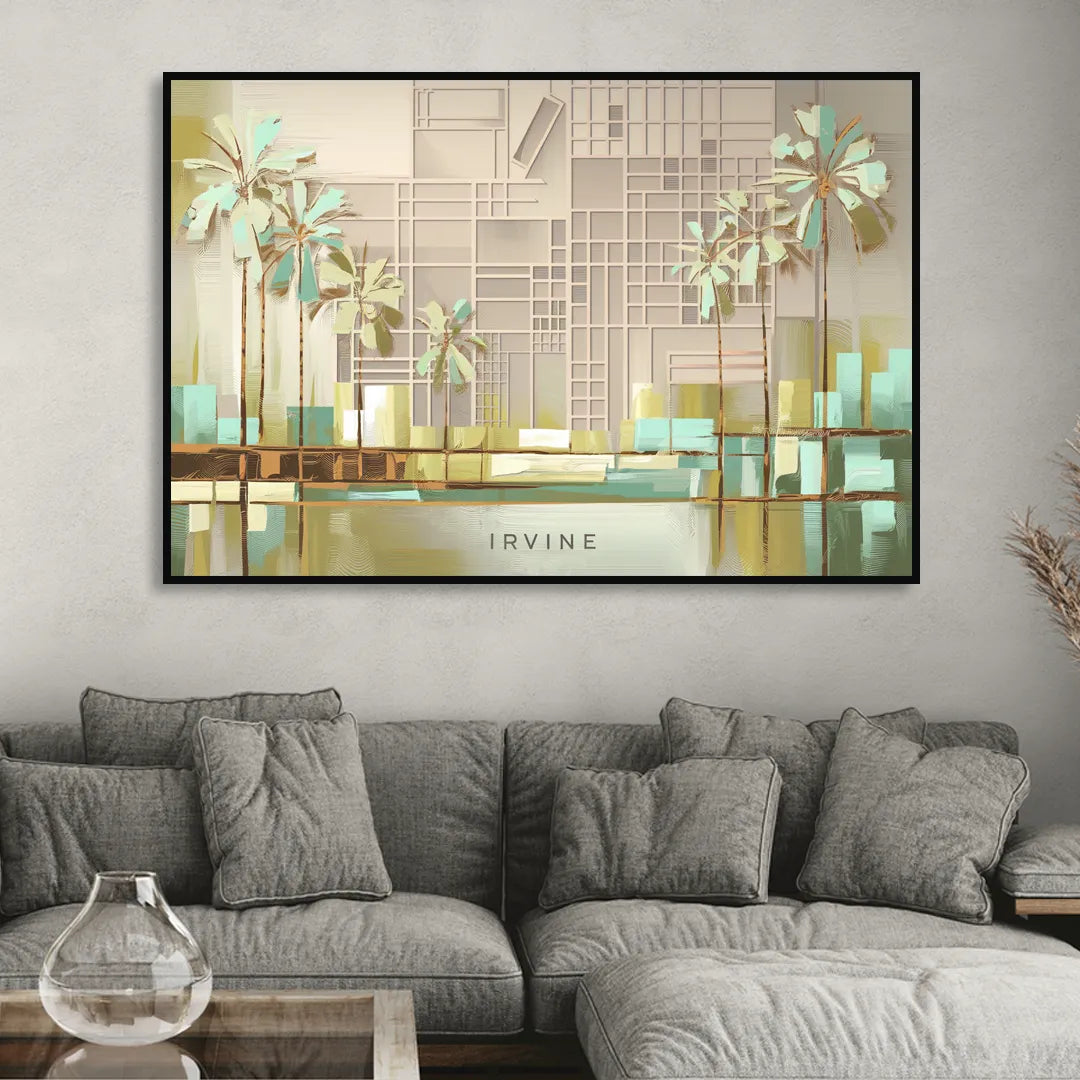 Irvine Urban Landscape Sitting Room - Black Canvas Wall Art