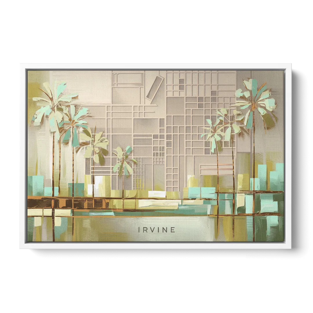 Irvine Urban Landscape Front - White Canvas Wall Art