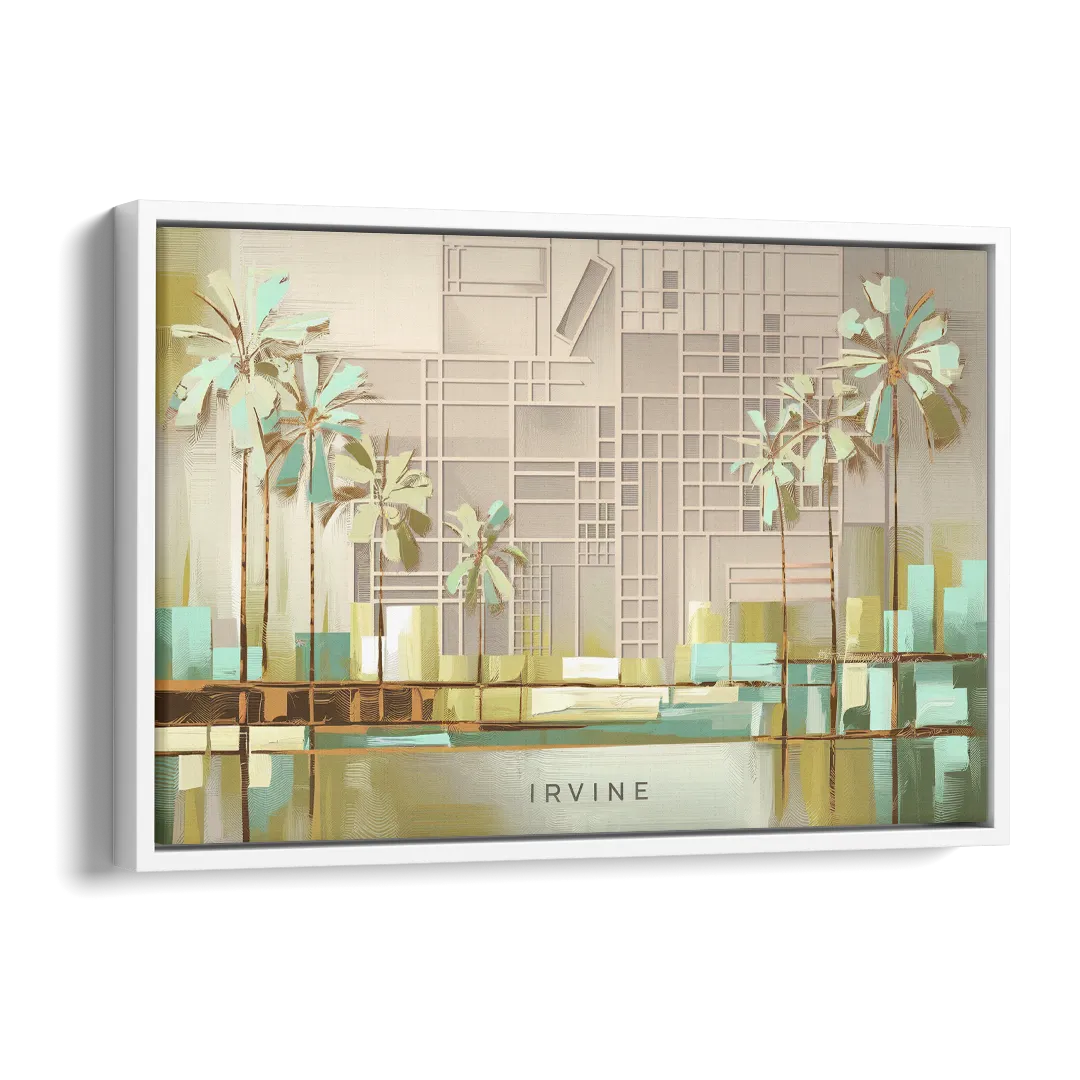 Irvine Urban Landscape Side - White Canvas Wall Art