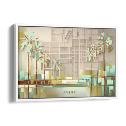 Irvine Urban Landscape Side - White Canvas Wall Art