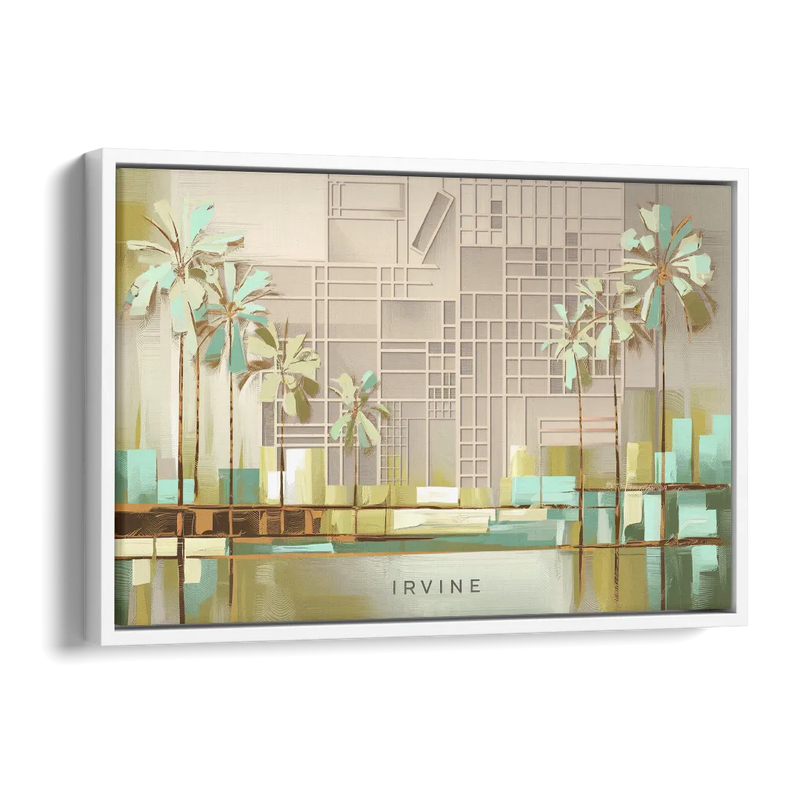 Irvine Urban Landscape Side - White Canvas Wall Art