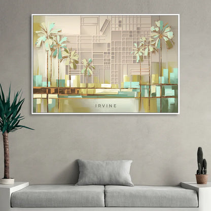 Irvine Urban Landscape Living Room - White Canvas Wall Art
