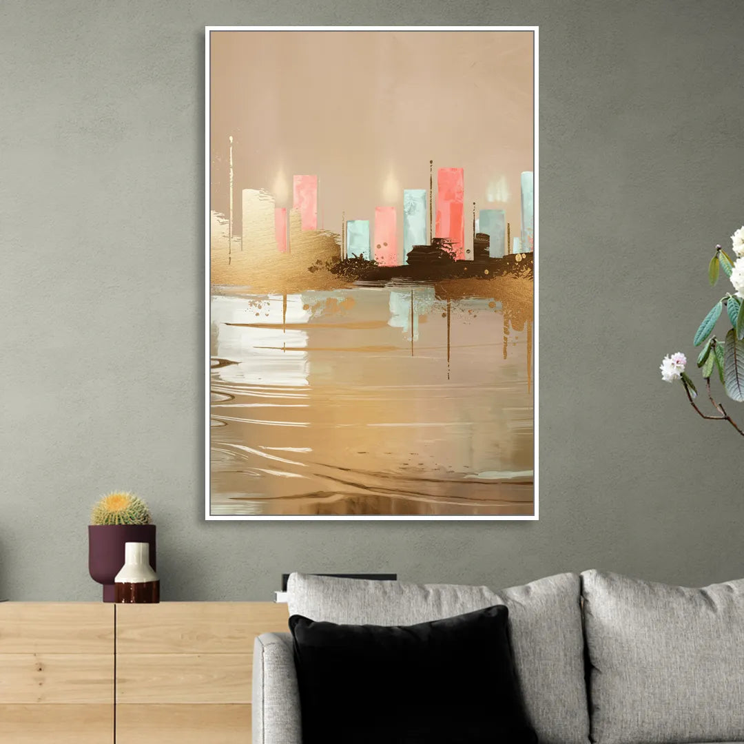 Irving Artistic Horizon Sitting Room - White Canvas Wall Art