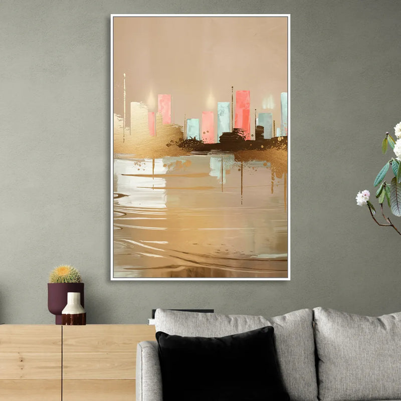 Irving Artistic Horizon Sitting Room - White Canvas Wall Art