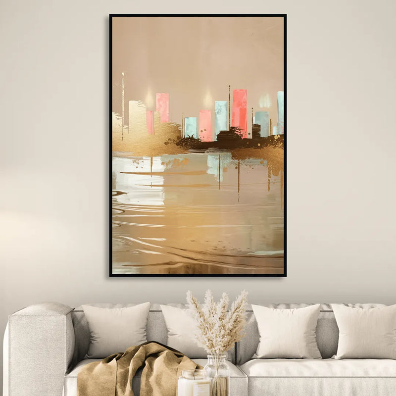 Irving Artistic Horizon Living Room - Black Canvas Wall Art