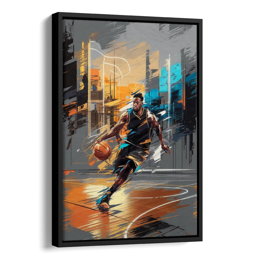 Irving Basketball Legacy Side - Black Canvas Wall Art