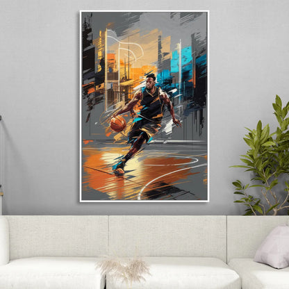 Irving Basketball Legacy Living Room - White Canvas Wall Art