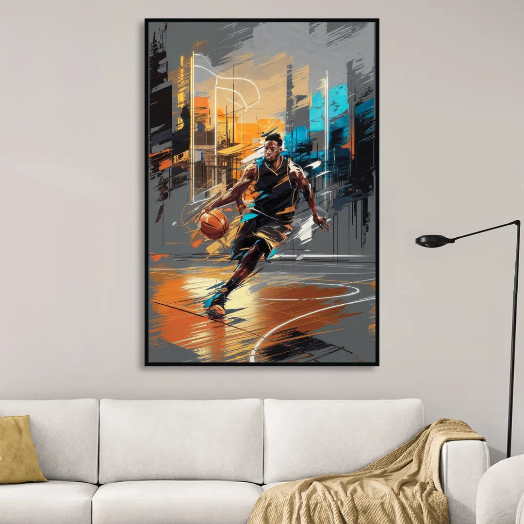 Irving Basketball Legacy Sitting Room - Black Canvas Wall Art