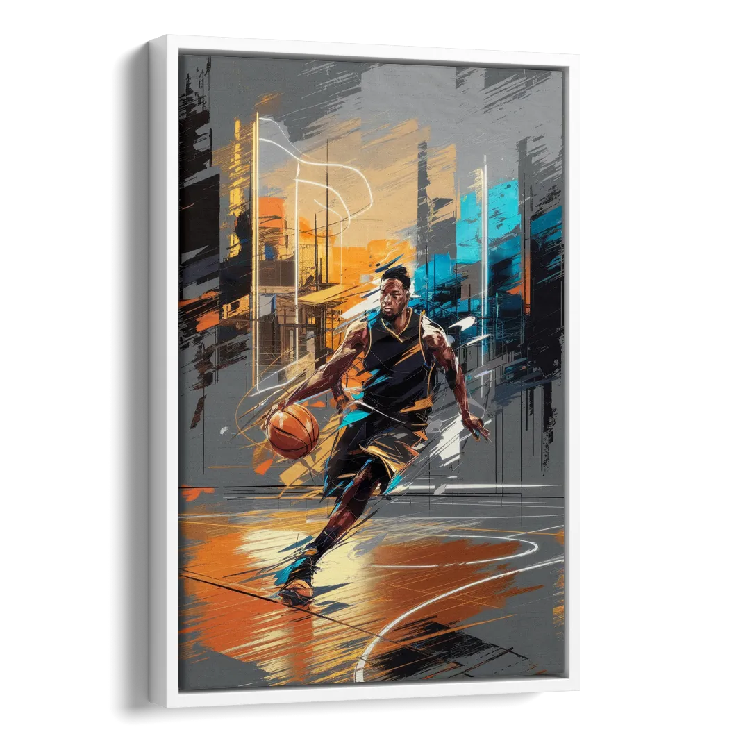 Irving Basketball Legacy Side - White Canvas Wall Art