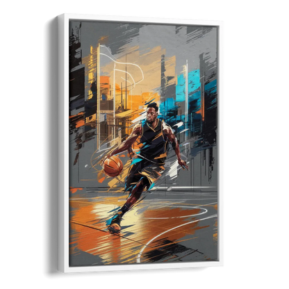 Irving Basketball Legacy Side - White Canvas Wall Art