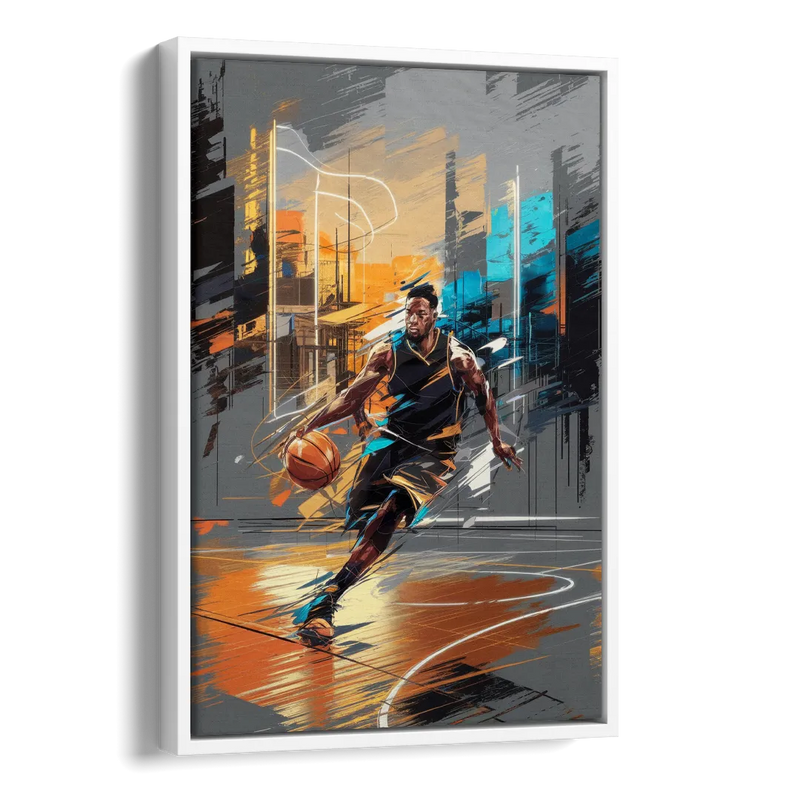 Irving Basketball Legacy Side - White Canvas Wall Art