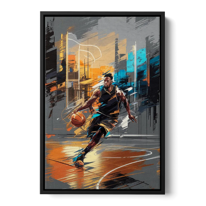Irving Basketball Legacy Front - Black Canvas Wall Art