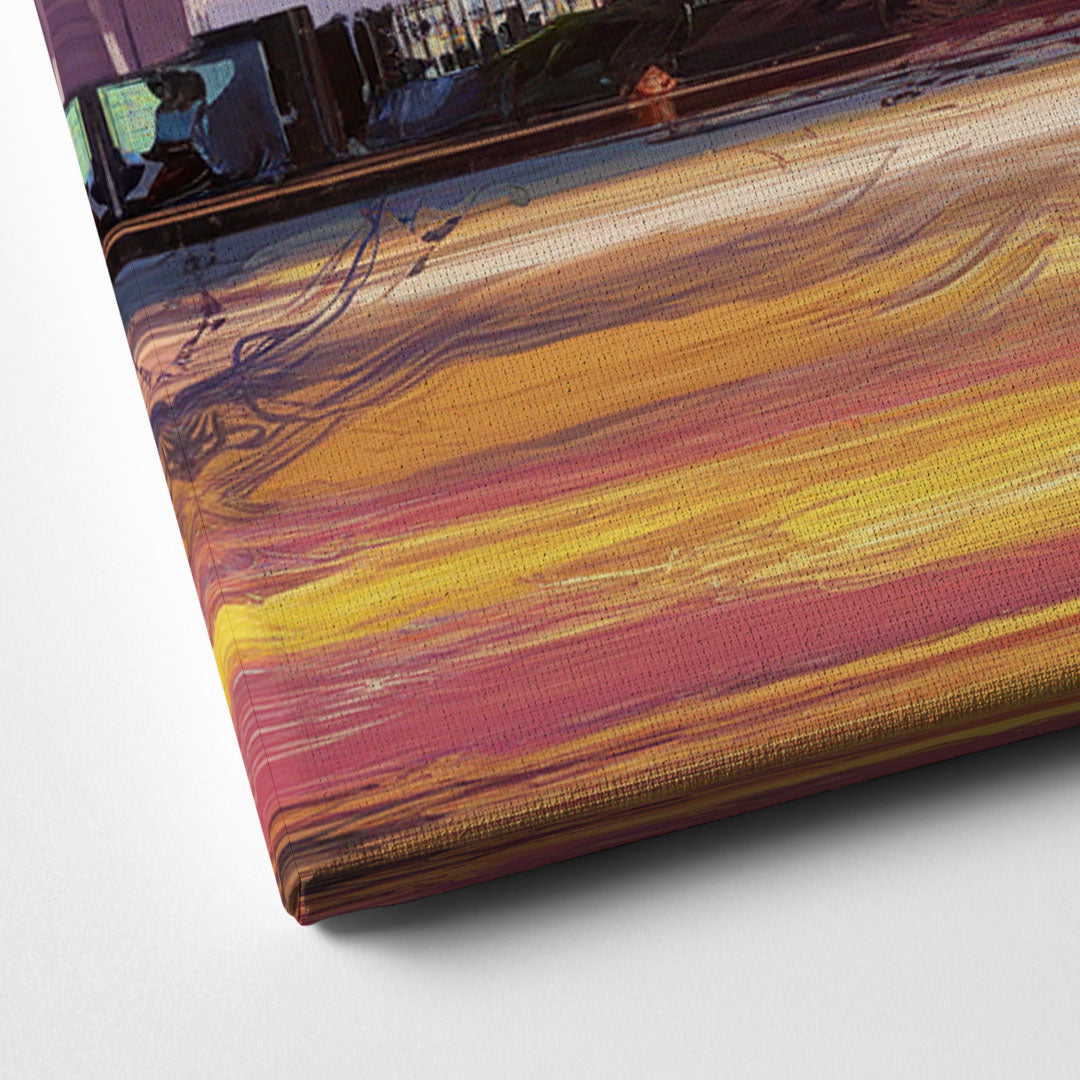Irving Cityscape Sunset Canvas Close Up