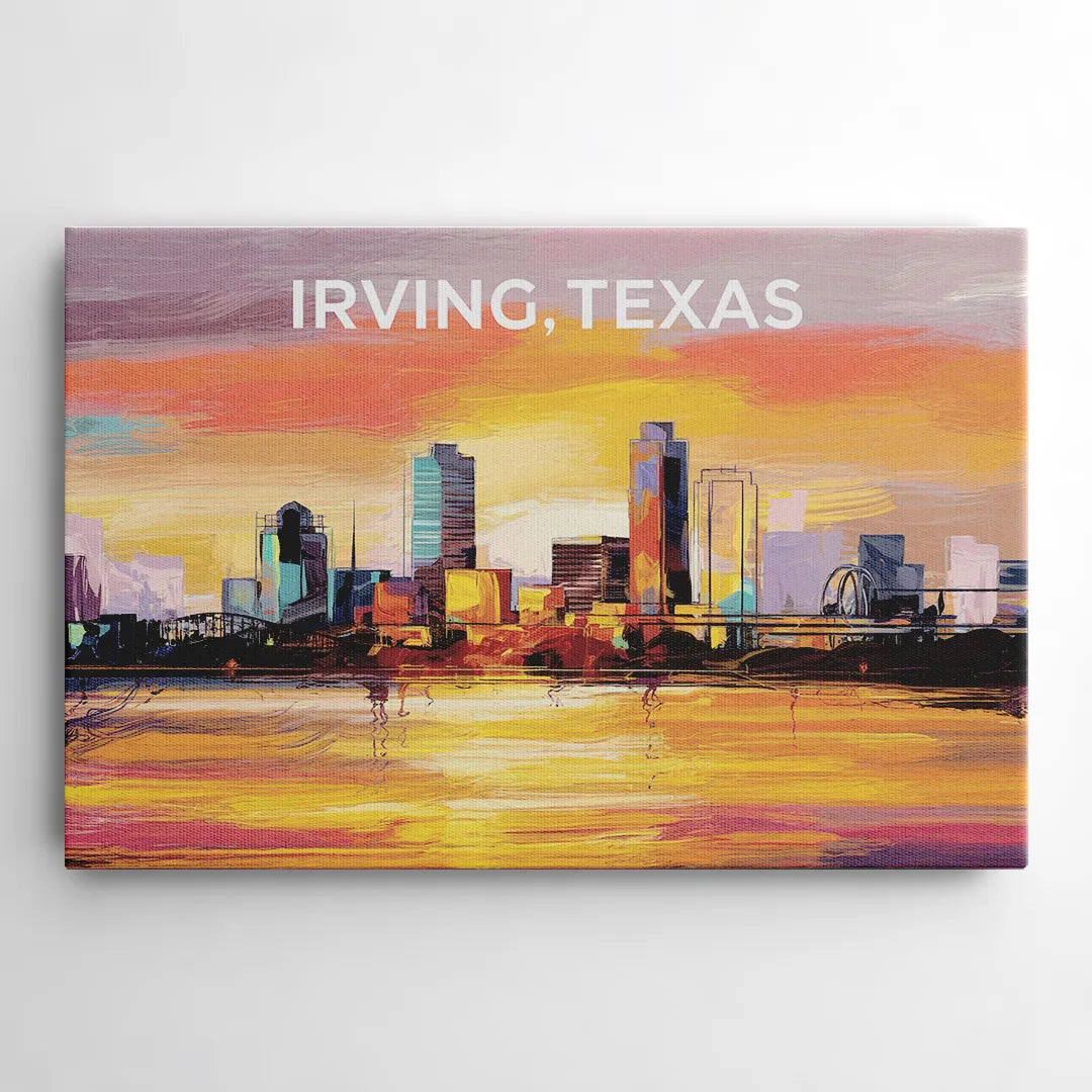 Irving Cityscape Sunset - Canvas Wall Art