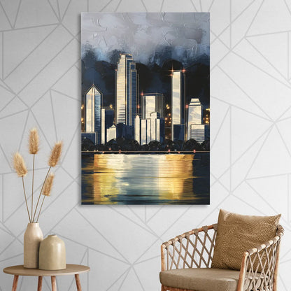 Irving Downtown Skyline Living Room - Canvas Wall Art