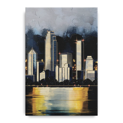 Irving Downtown Skyline Front - Canvas Wall Art