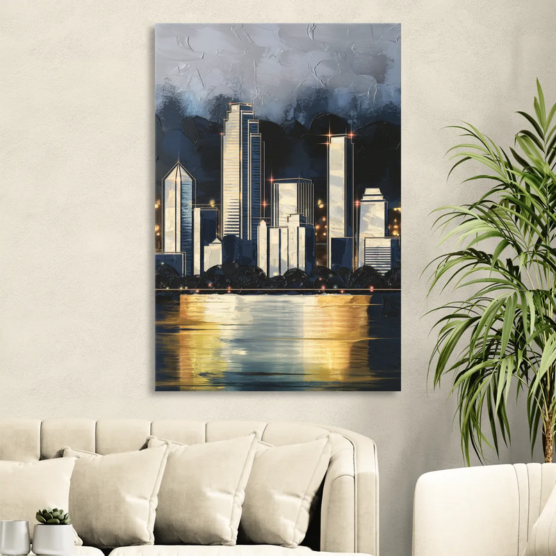 Irving Downtown Skyline Sitting Room - Canvas Wall Art