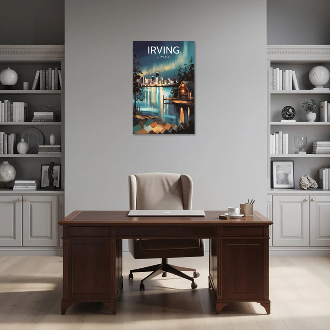 Irving Night Lights - Canvas Wall Art - Office - 24x36