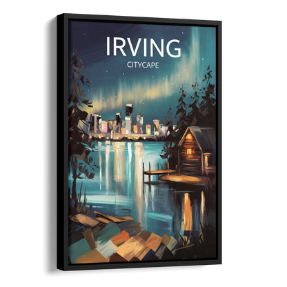 Irving Night Lights Side - Black Canvas Wall Art