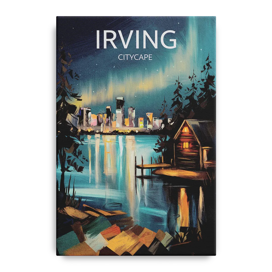 Irving Night Lights Front - Canvas Wall Art