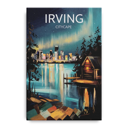 Irving Night Lights Front - Canvas Wall Art