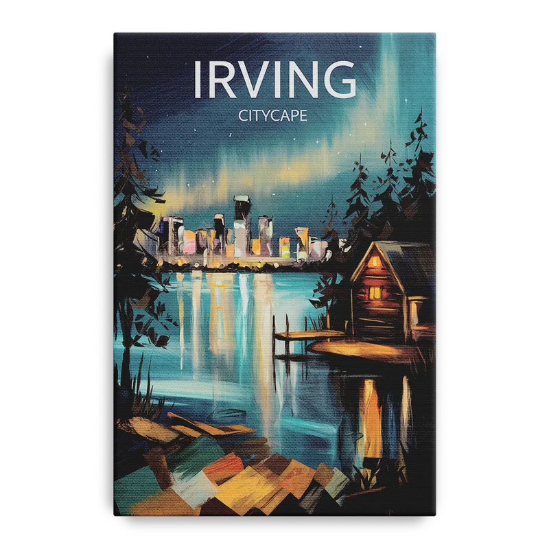 Irving Night Lights Front - Canvas Wall Art