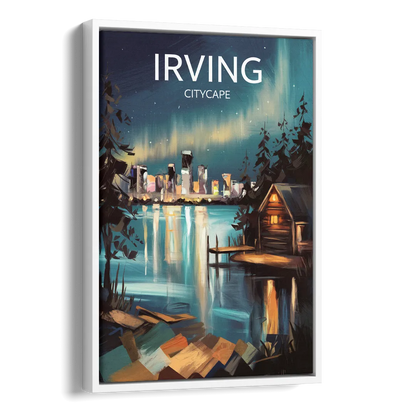 Irving Night Lights Side - White Canvas Wall Art