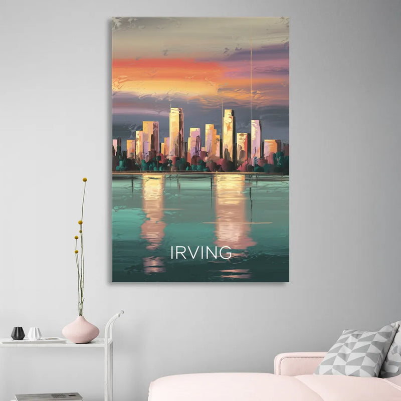 Irving Skyline Reflection Sitting Room - Canvas Wall Art