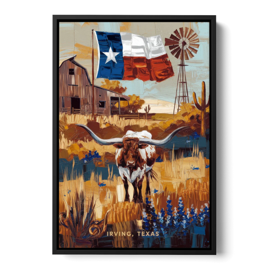 Irving Texas Pride - Black Framed Canvas Wall Art - Front