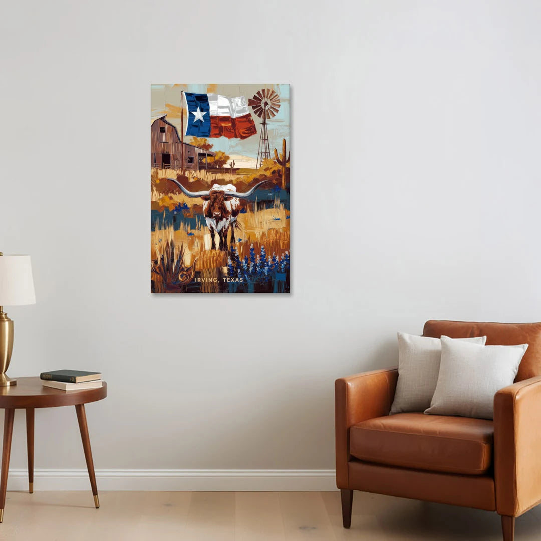 Irving Texas Pride - Canvas Wall Art - Sofa - 24x36