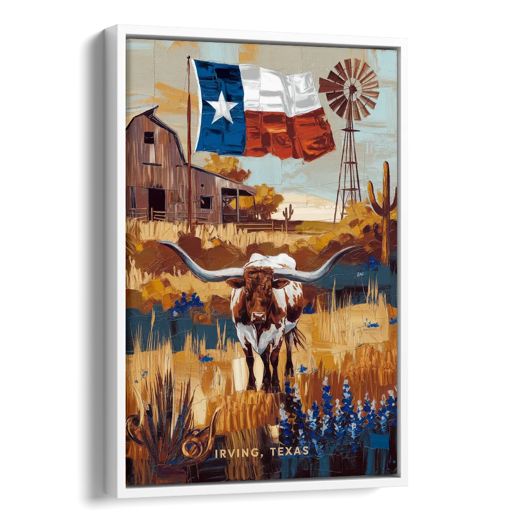 Irving Texas Pride Side - White Canvas Wall Art