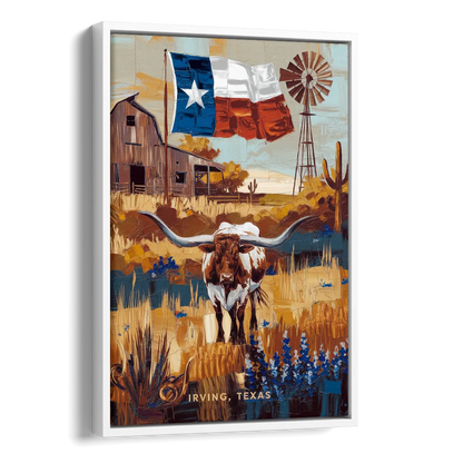 Irving Texas Pride Side - White Canvas Wall Art