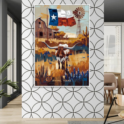 Irving Texas Pride Living Room - White Canvas Wall Art