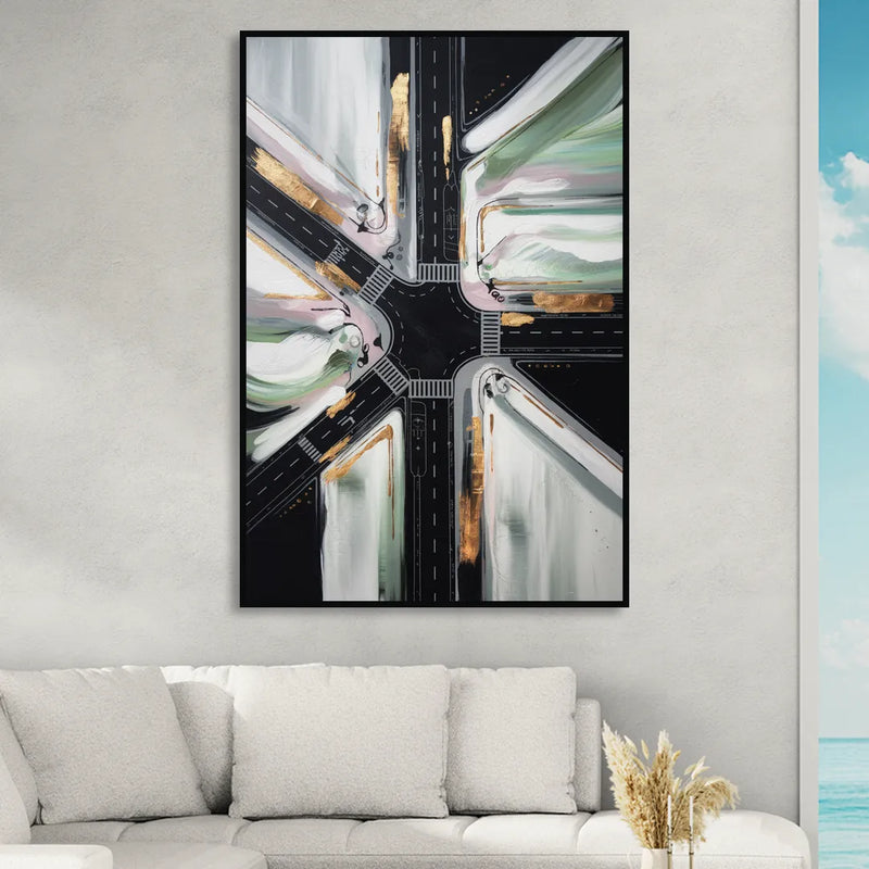 Irving Urban Streets Sitting Room - Black Canvas Wall Art