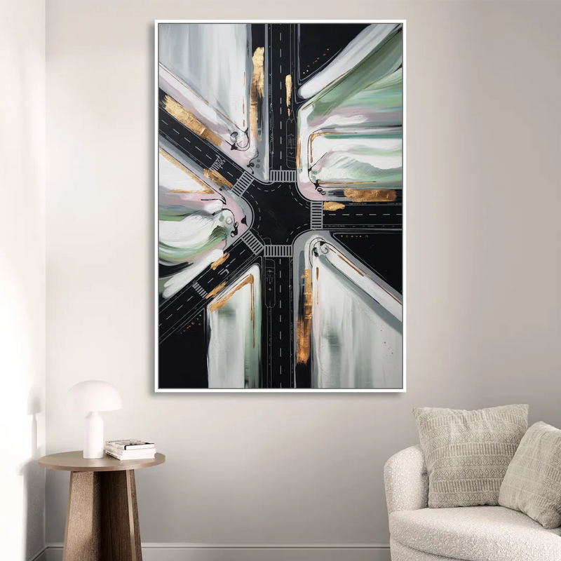 Irving Urban Streets Living Room - White Canvas Wall Art