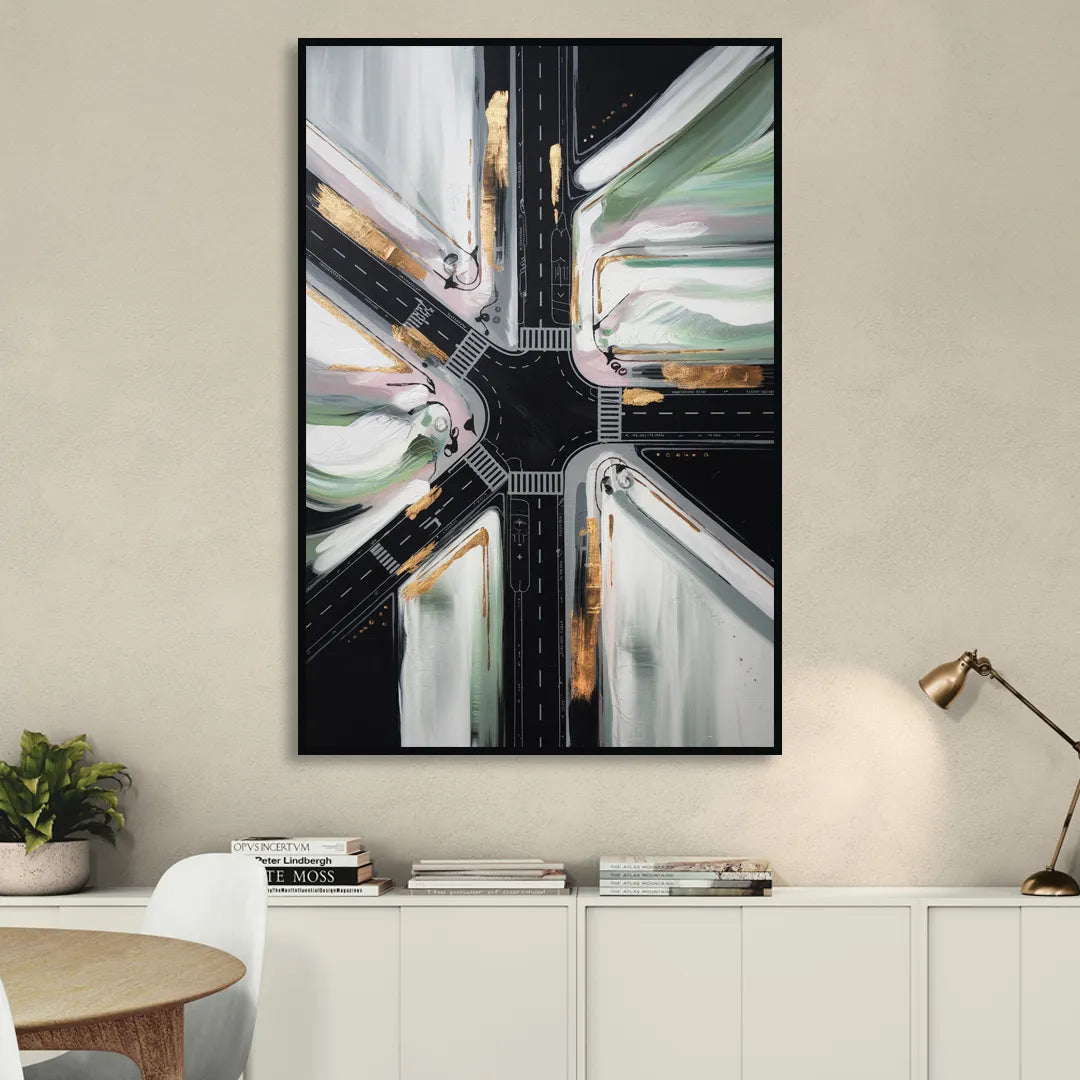 Irving Urban Streets Living Room - Black Canvas Wall Art
