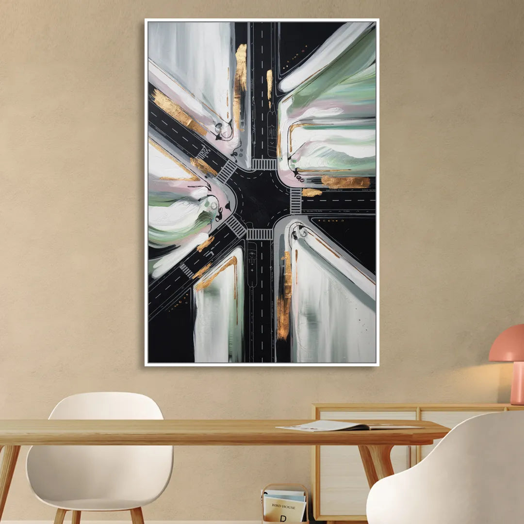 Irving Urban Streets Sitting Room - White Canvas Wall Art