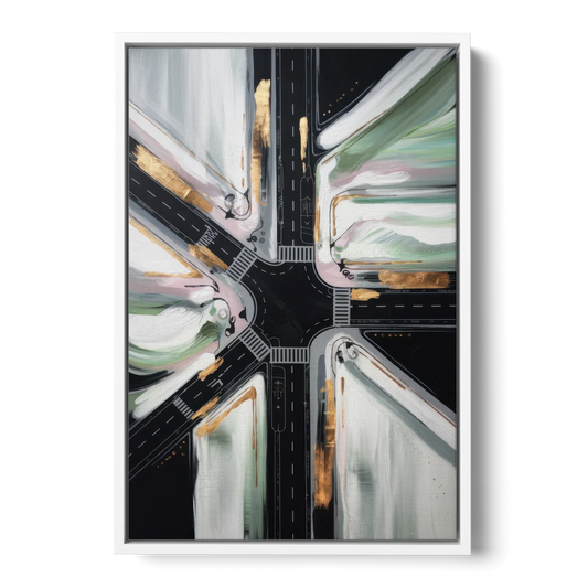 Irving Urban Streets - White Framed Canvas Wall Art - Front