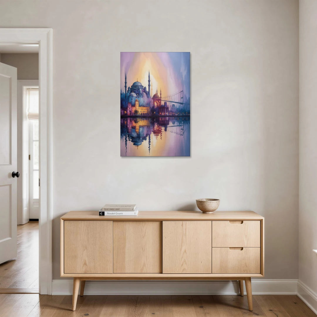 Istanbul Skyline Glow - Canvas Wall Art - Coffee Table - 24x36