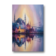 Istanbul Skyline Glow - Canvas Wall Art - Front