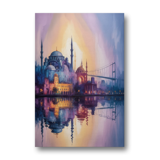 Istanbul Skyline Glow - Canvas Wall Art - Front