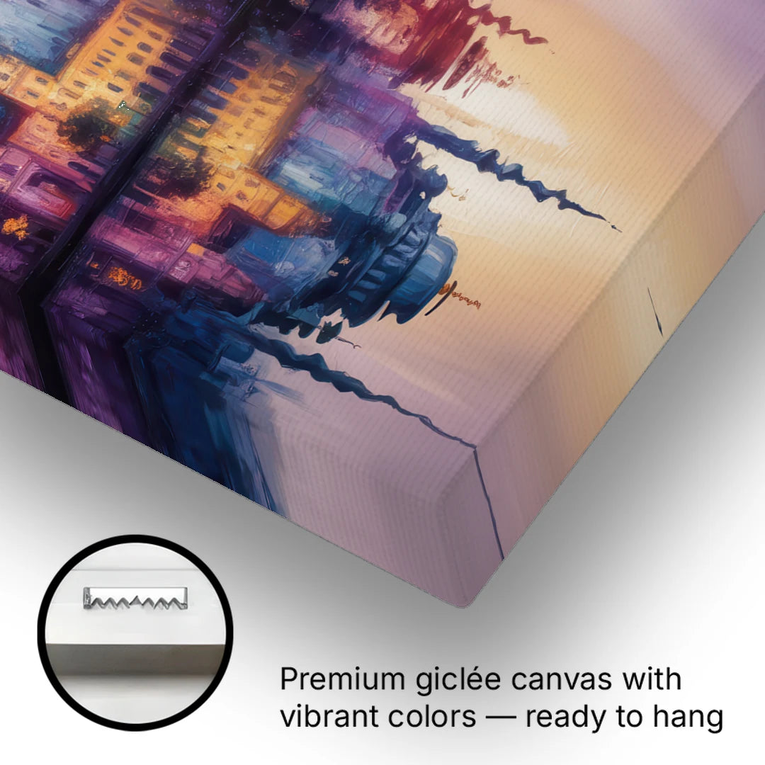 Istanbul Skyline Glow - Canvas Wall Art - Gallery Wrap Corner