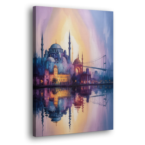 Istanbul Skyline Glow - Canvas Wall Art - Side