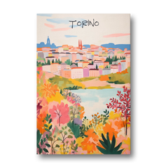 Italy Art of Turin in Bloom - Canvas Wall Art - Front